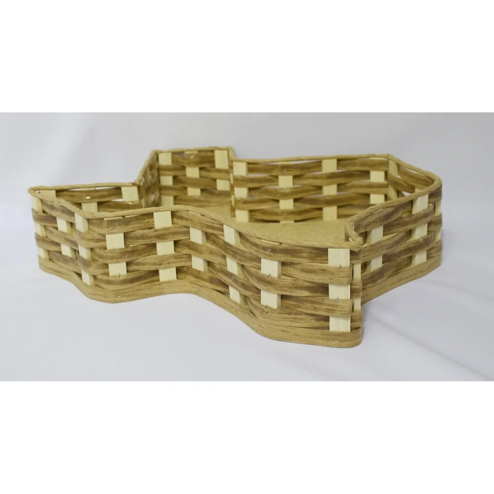 Texas‎ State Shaped Woven Wicker Basket Tray Cork Bottom 16